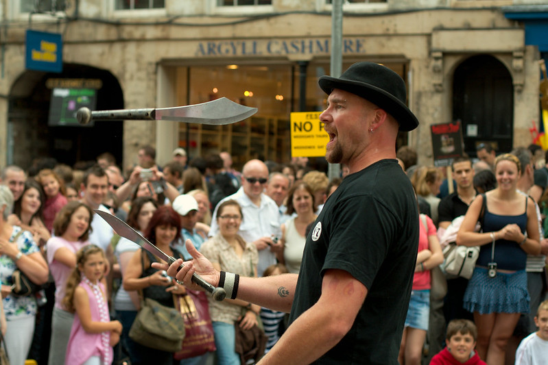 Street entertainment at Edinburgh Festival Fringe