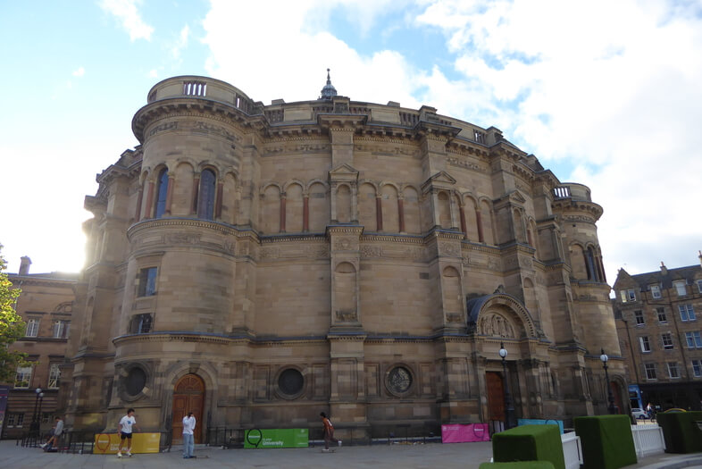 McEwan Hall, a fine round building in Bristo Square, Edinburgh